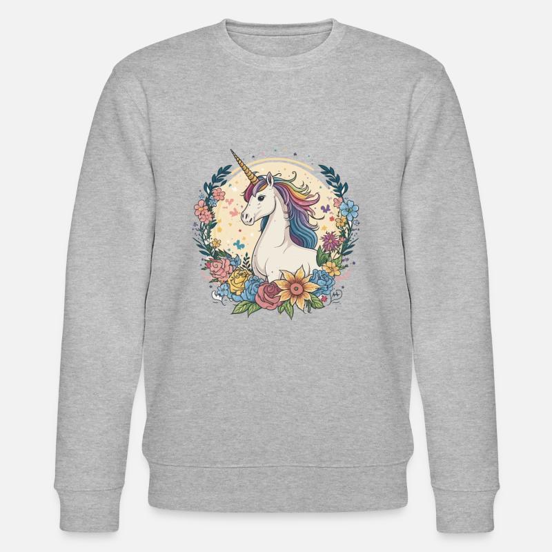 Regenbogen-Magie - Stanley/Stella Unisex Bio-Sweatshirt CHANGER  - Grau meliert