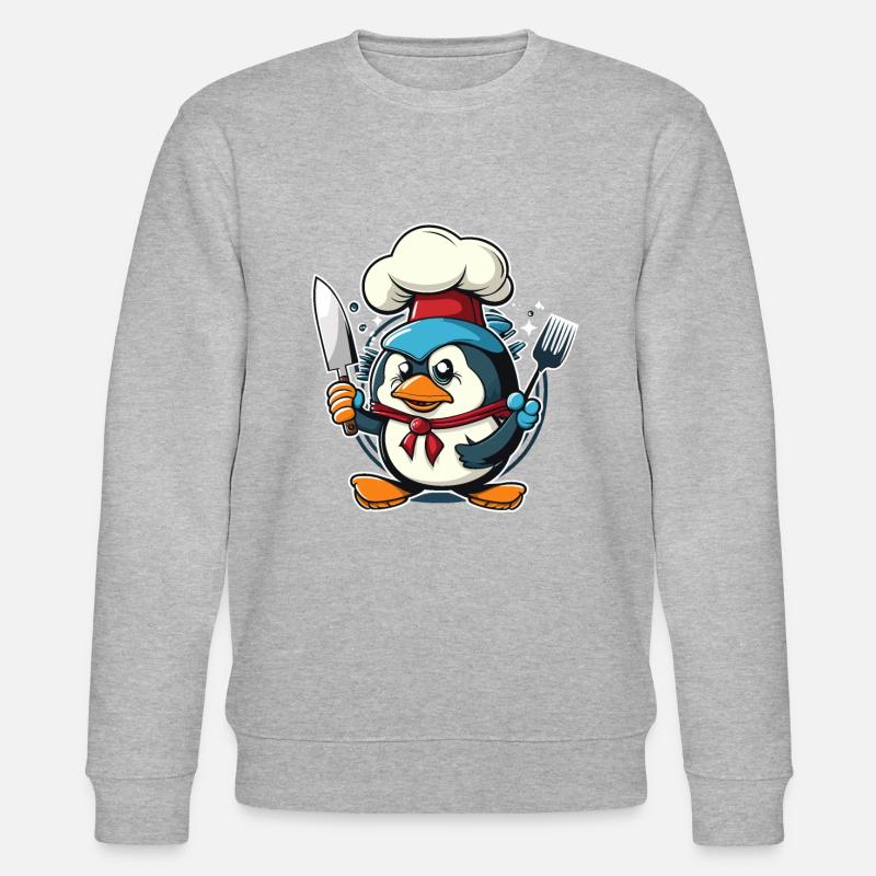 Pinguin kochen - Stanley/Stella Unisex Bio-Sweatshirt CHANGER  - Grau meliert