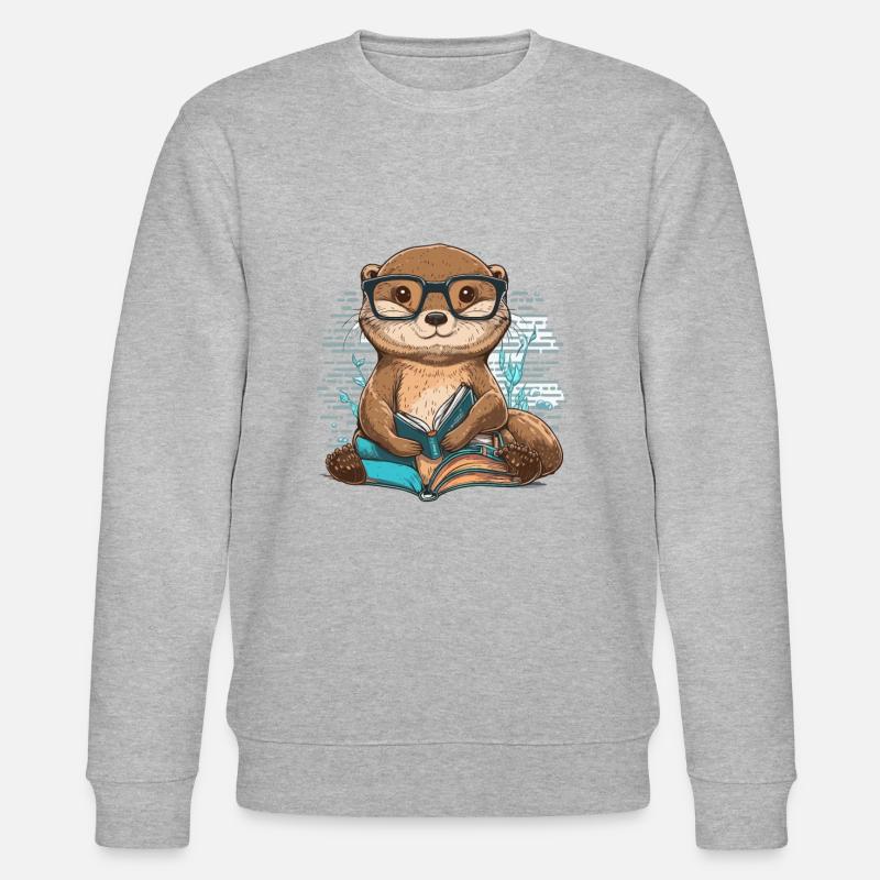 Otterly Vertieft - Stanley/Stella Unisex Bio-Sweatshirt CHANGER - Grau meliert