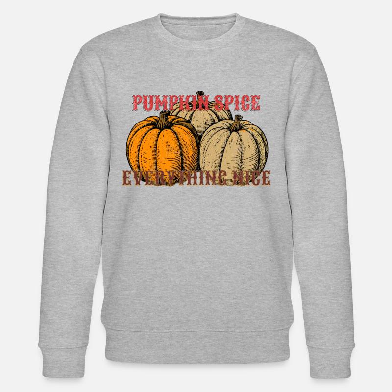 Pumpkin Spice Everything Nice - Stanley/Stella Unisex Bio-Sweatshirt CHANGER  - Grau meliert
