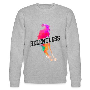 Field Hockey Watercolor Relentless - Stanley/Stella Unisex Bio-Sweatshirt CHANGER  - Grau meliert - Vorne - Nik (191cm) & Marisol (170cm)