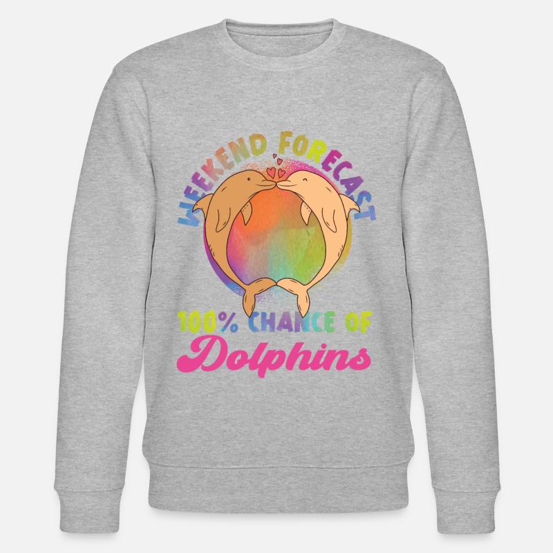 Dolphin Weekend Forecast: 100% - Stanley/Stella CHANGER Unisex Organic Sweatshirt - heather grey