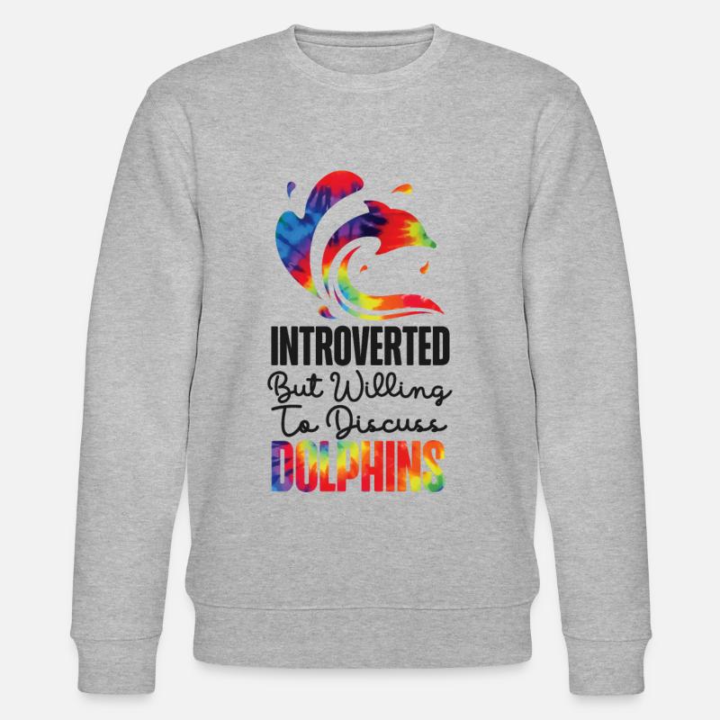 Dauphin Tie Dye Introverti Mais - Sweat bio CHANGER Stanley/Stella Unisexe - gris chiné