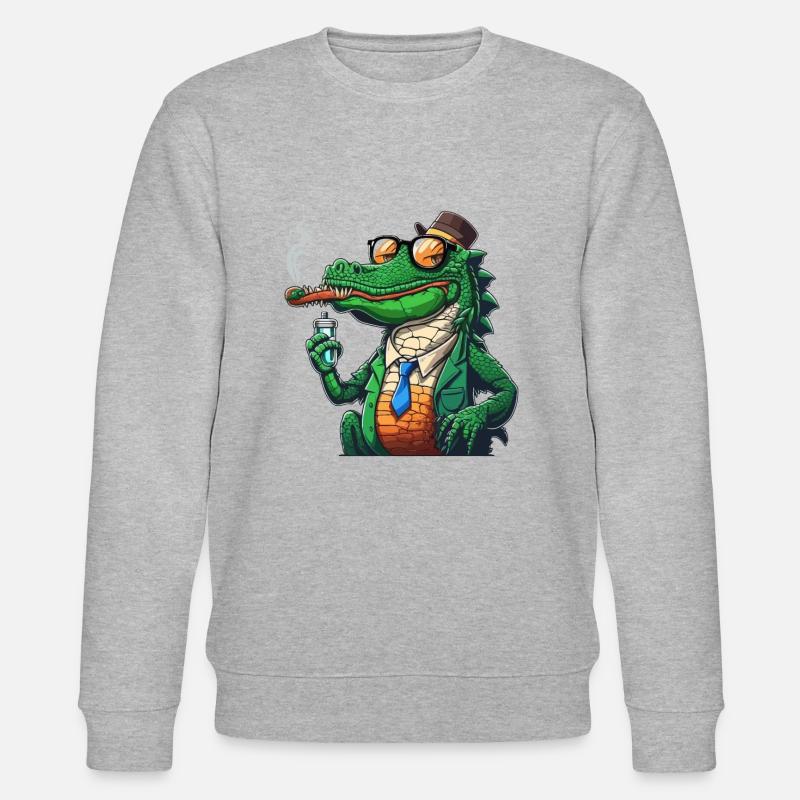 Krokodil - Stanley/Stella Unisex Bio-Sweatshirt CHANGER  - Grau meliert