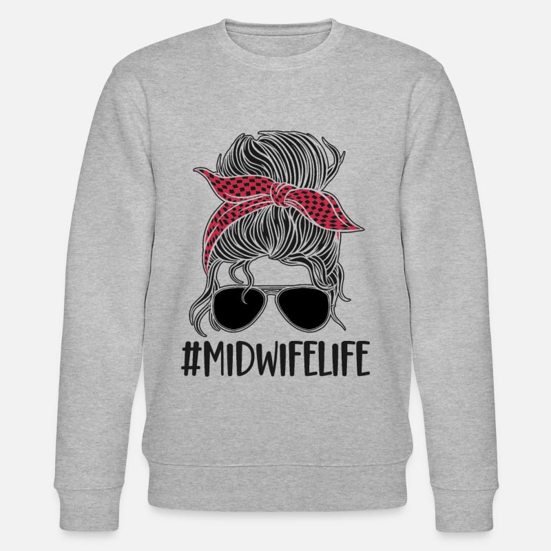 Nurse Midwife Birth Worker - Stanley/Stella Unisex Bio-Sweatshirt CHANGER - Grau meliert