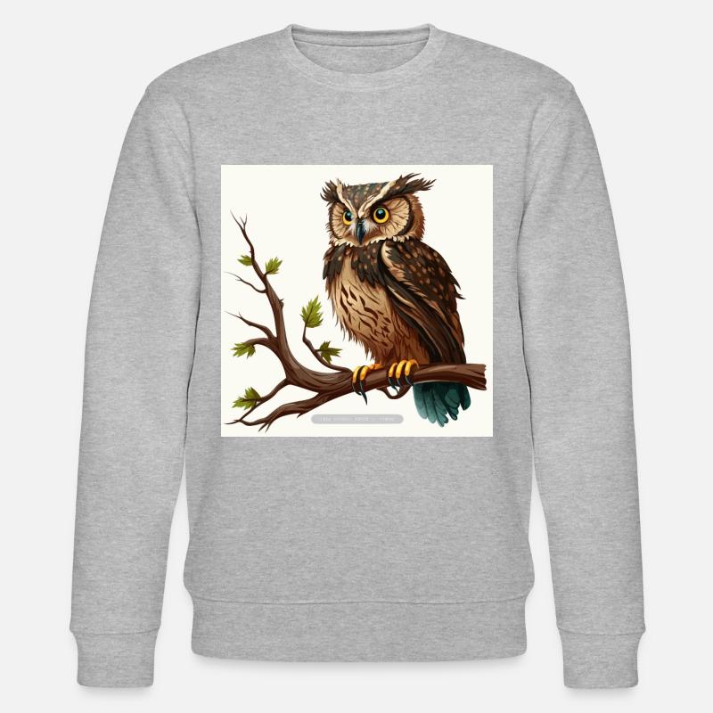 Le hibou sage - Sweat bio CHANGER Stanley/Stella Unisexe - gris chiné