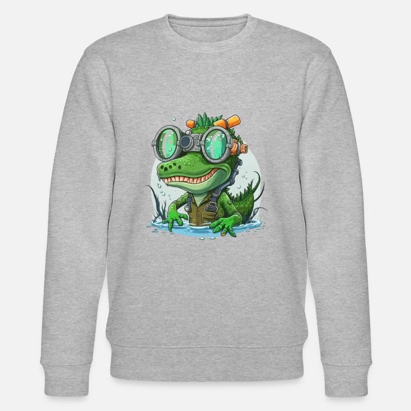 Krokodil und Schnorchel - Stanley/Stella Unisex Bio-Sweatshirt CHANGER  - Grau meliert