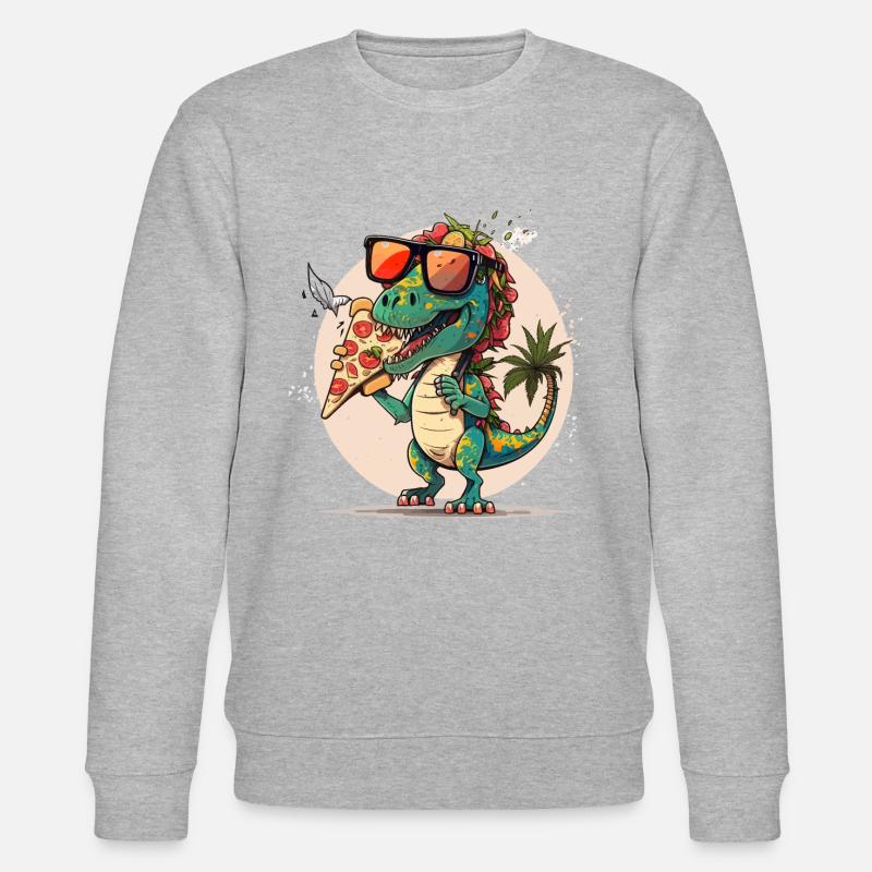 Pizza-saurus - Sweat bio CHANGER Stanley/Stella Unisexe - gris chiné