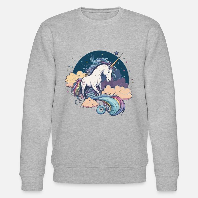 Regenbogen-Einhorn - Stanley/Stella Unisex Bio-Sweatshirt CHANGER  - Grau meliert