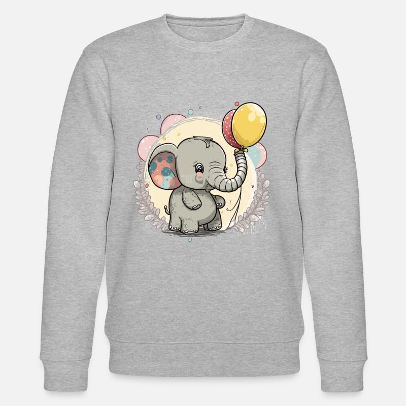 Baby-Elefanten-Liebe - Stanley/Stella Unisex Bio-Sweatshirt CHANGER  - Grau meliert