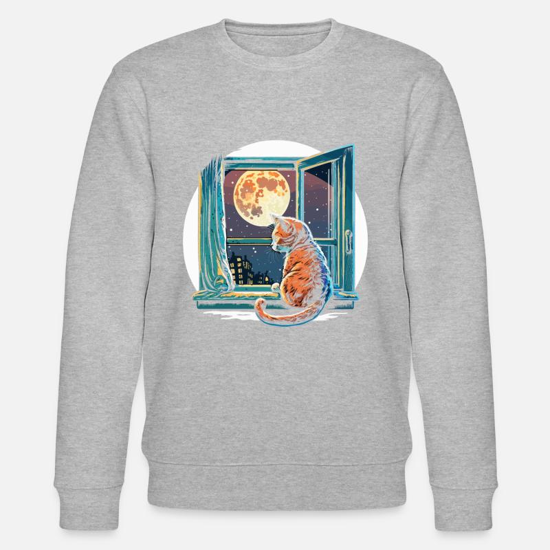 Hinterhältige Katze - Stanley/Stella Unisex Bio-Sweatshirt CHANGER  - Grau meliert
