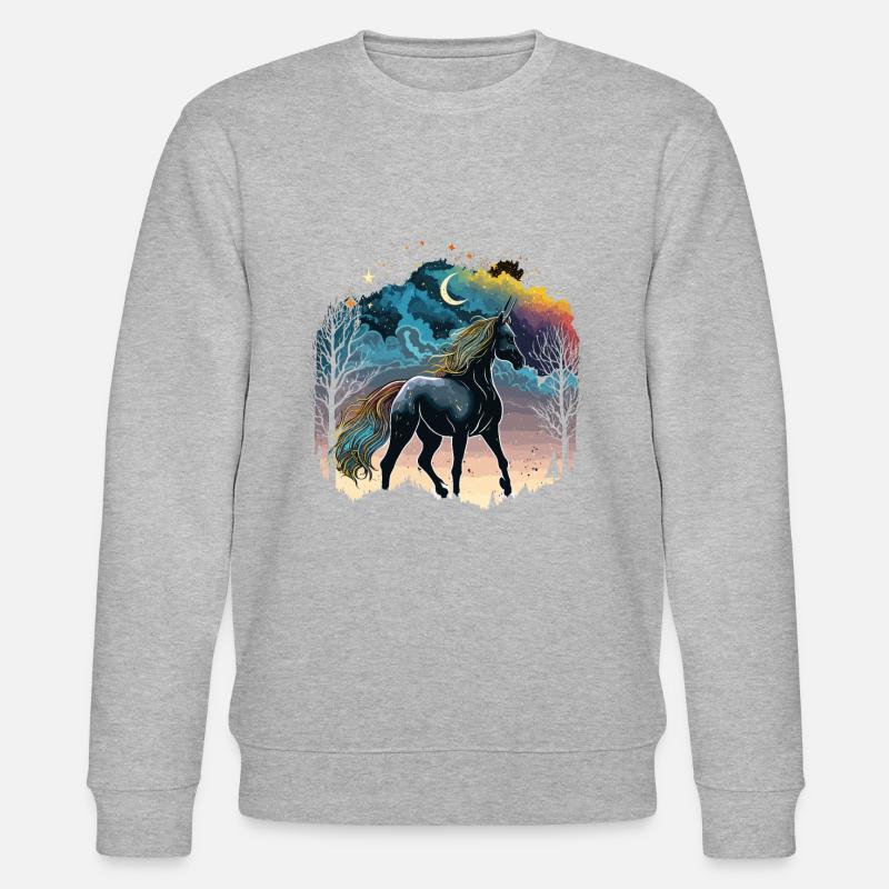 Regenbogen-Einhorn - Stanley/Stella Unisex Bio-Sweatshirt CHANGER  - Grau meliert