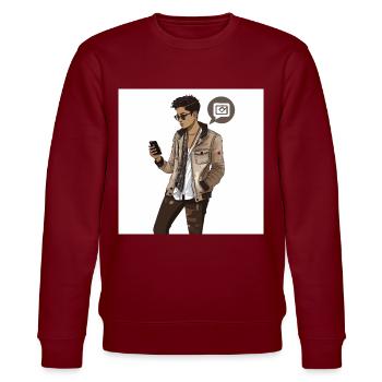 Social-Media-Influencer - Stanley/Stella Unisex Bio-Sweatshirt CHANGER  - Burgunderrot - Vorne - Nik (191cm) & Marisol (170cm)