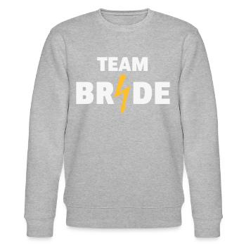 Team Bride Flash (Hen Night Party / 2C NEG) - Stanley/Stella CHANGER Unisex Organic Sweatshirt - heather grey - Front - Nik (191cm) & Marisol (170cm)