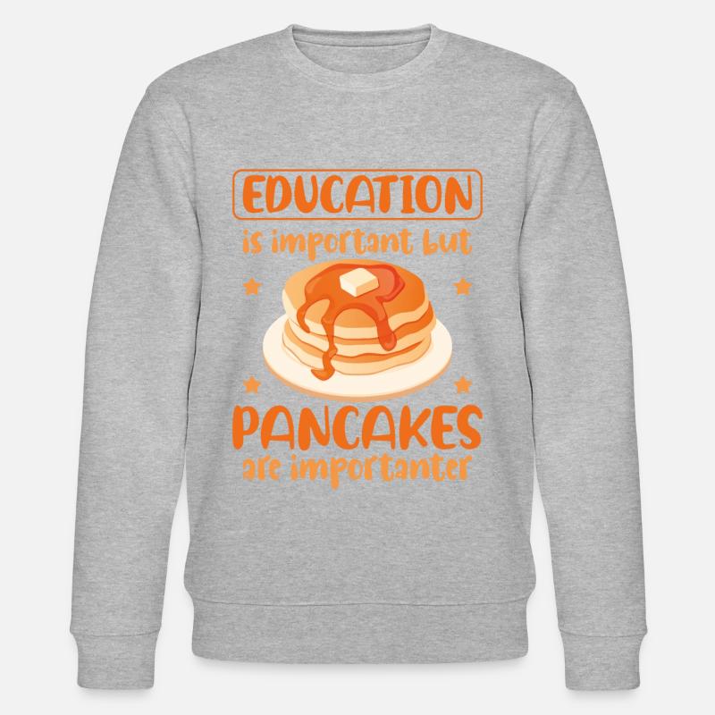 Pancake Lover Kids Education Is - Stanley/Stella Unisex Bio-Sweatshirt CHANGER  - Grau meliert
