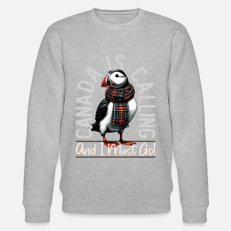 Kanada, Papageientaucher, Canada Is Calling - Stanley/Stella Unisex Bio-Sweatshirt CHANGER  - Grau meliert