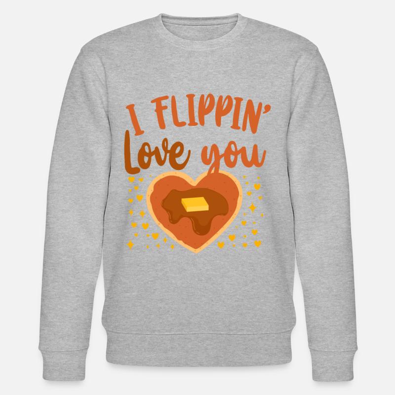 Pancake Lover Kids Valentines Day - Stanley/Stella Unisex Bio-Sweatshirt CHANGER  - Grau meliert