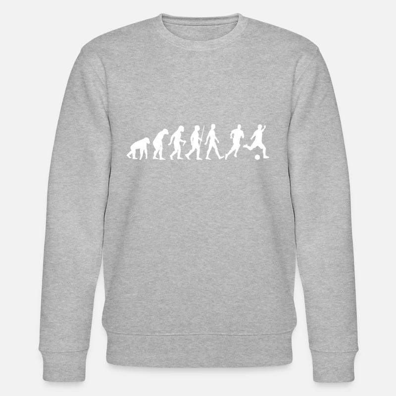Evolution Fussball weiss Shirt - Stanley/Stella Unisex Bio-Sweatshirt CHANGER  - Grau meliert