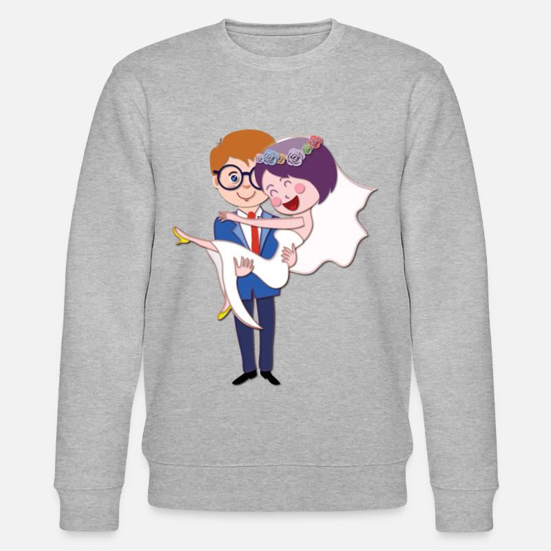 Hochzeit Ehepaar Heirat - Stanley/Stella Unisex Bio-Sweatshirt CHANGER  - Grau meliert