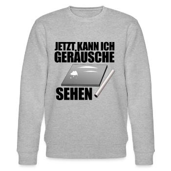 Lustiger Drogen Spruch 18 Party - Stanley/Stella Unisex Bio-Sweatshirt CHANGER  - Grau meliert - Vorne - Nik (191cm) & Marisol (170cm)