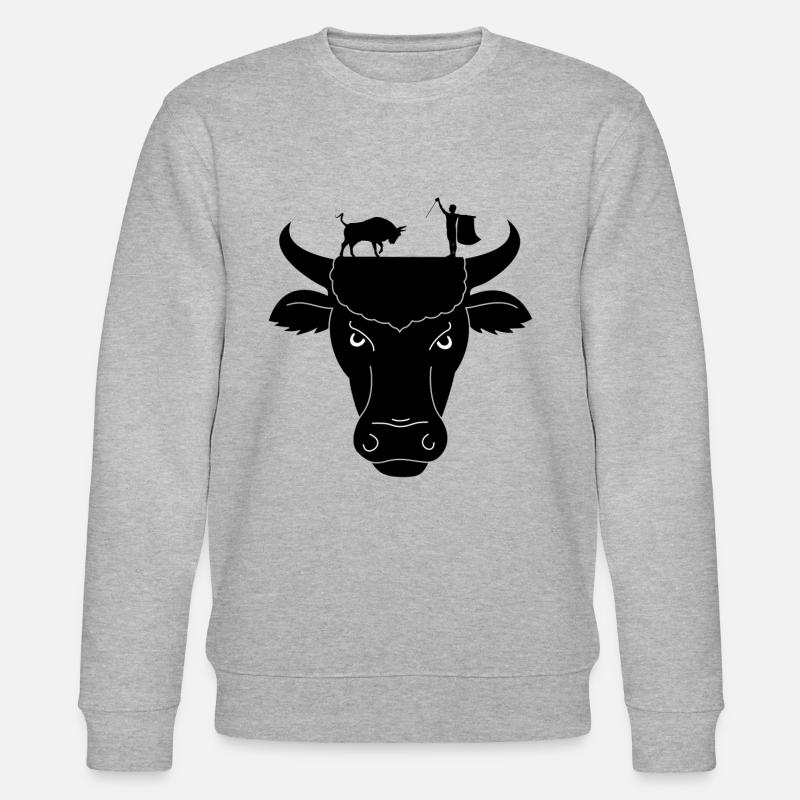 Stier Bulle Stierkampf Geschenk - Stanley/Stella Unisex Bio-Sweatshirt CHANGER  - Grau meliert