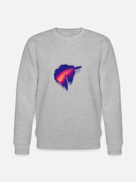 Einhorn Rainbow Regenbogen - Stanley/Stella Unisex Bio-Sweatshirt CHANGER - Grau meliert