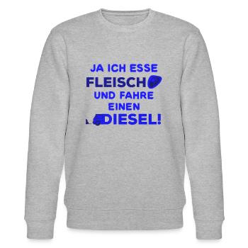 Interdiction de circuler sur le dieselSpruchspruch Diesel auto - Sweat bio CHANGER Stanley/Stella Unisexe - gris chiné - Devant - Nik (191cm) & Marisol (170cm)