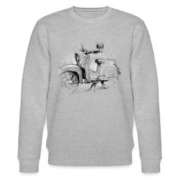 Schwalbe Zeichnung - Stanley/Stella Unisex Bio-Sweatshirt CHANGER  - Grau meliert - Vorne - Nik (191cm) & Marisol (170cm)
