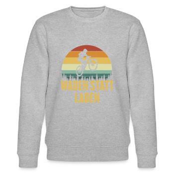 Calves instead of loading Calves instead of loading bicycles - Stanley/Stella CHANGER Unisex Organic Sweatshirt - heather grey - Front - Nik (191cm) & Marisol (170cm)