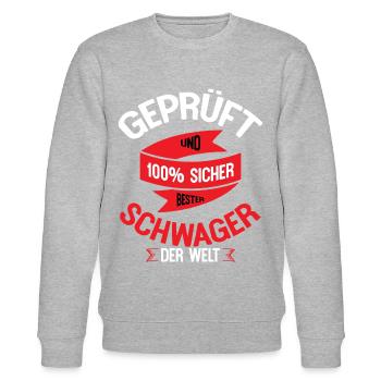 Schwager Geschenk - Stanley/Stella Unisex Bio-Sweatshirt CHANGER  - Grau meliert - Vorne - Nik (191cm) & Marisol (170cm)