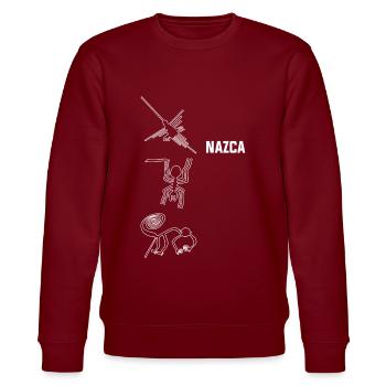 Nazca Line Peru, peruvian peru - Stanley/Stella CHANGER Unisex Organic Sweatshirt - burgundy - Front - Nik (191cm) & Marisol (170cm)