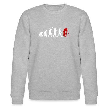 Evolution de l'arpenteur-géomètre, arpenteur-géomètre drôle - Sweat bio CHANGER Stanley/Stella Unisexe - gris chiné - Devant - Nik (191cm) & Marisol (170cm)