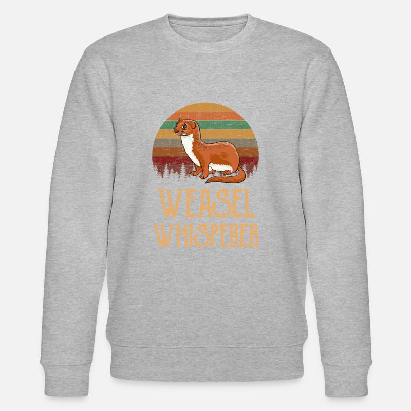 weasel whisperer, weasel - Stanley/Stella CHANGER Unisex Organic Sweatshirt - heather grey