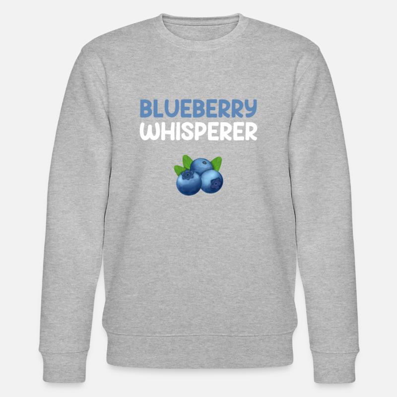 Blaubeerflüsterer, Blaubeere - Stanley/Stella Unisex Bio-Sweatshirt CHANGER  - Grau meliert