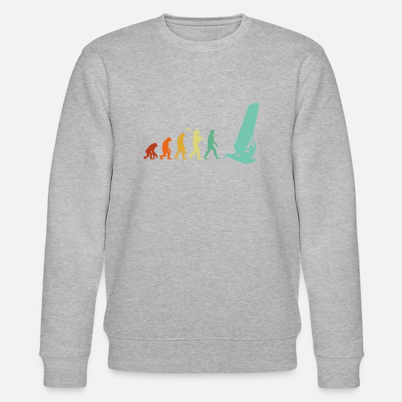 windsurfing evolution, windsurfing - Stanley/Stella CHANGER Unisex Organic Sweatshirt - heather grey