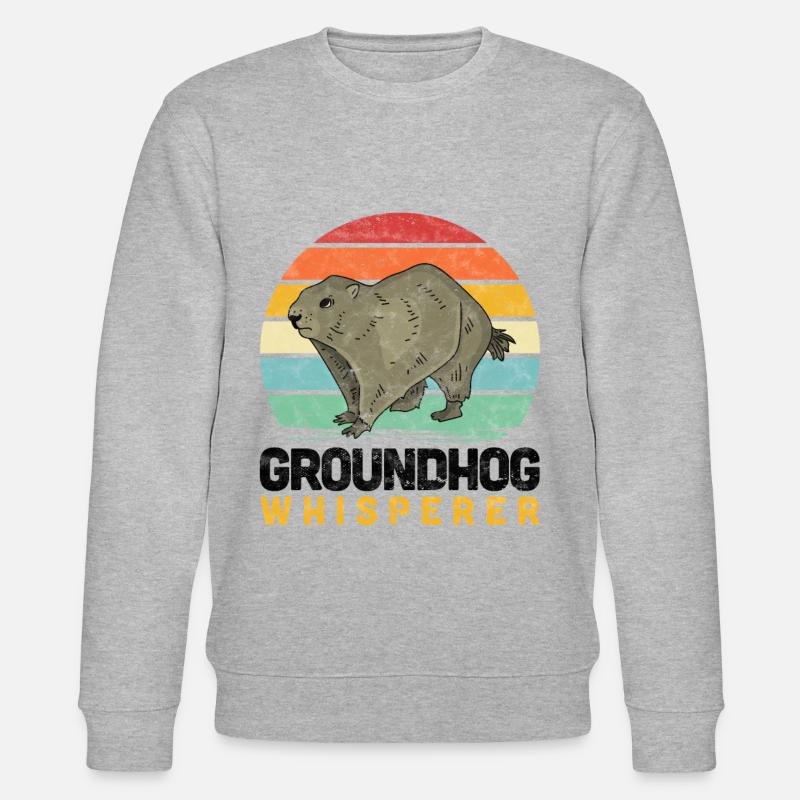 Murmeltier Flüsterer lustiger Nagetier Spruch - Stanley/Stella Unisex Bio-Sweatshirt CHANGER  - Grau meliert