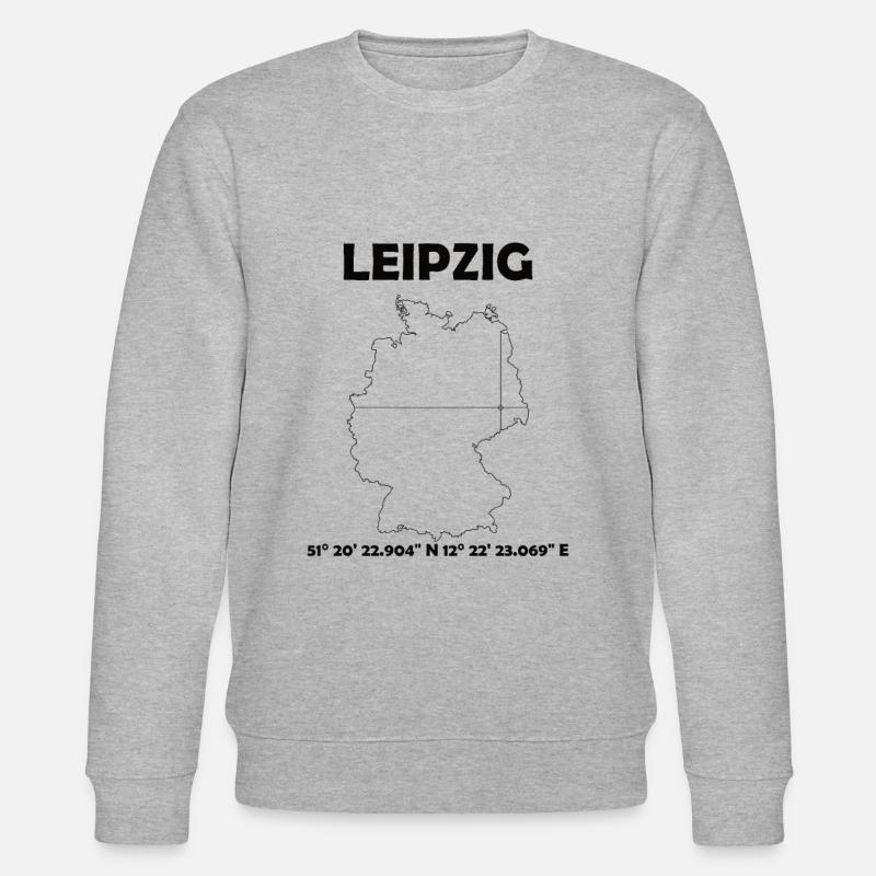 Leipzig map - Stanley/Stella CHANGER Unisex Organic Sweatshirt - heather grey