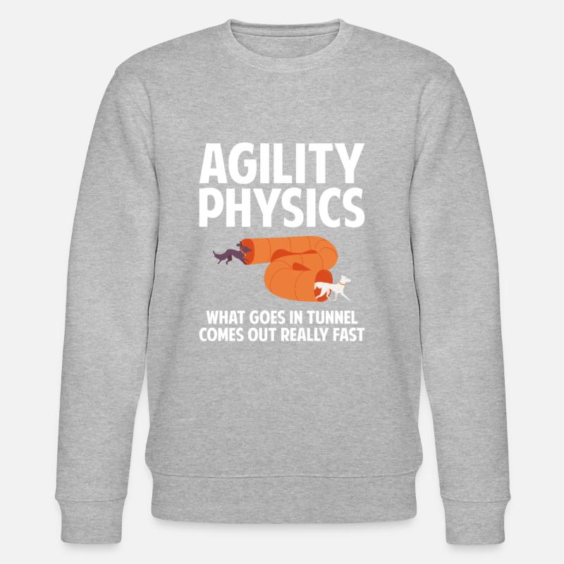 Dog agility physics, agility dog - Stanley/Stella Unisex Bio-Sweatshirt CHANGER  - Grau meliert