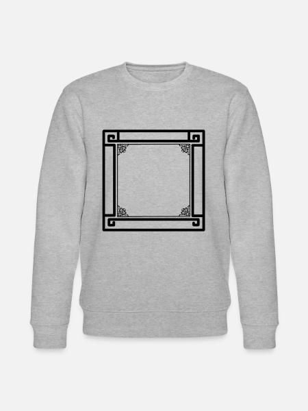 black frame with ornaments - Stanley/Stella CHANGER Unisex Organic Sweatshirt - heather grey