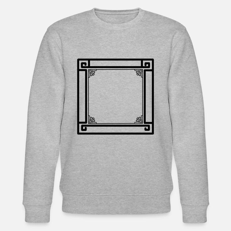 black frame with ornaments - Stanley/Stella CHANGER Unisex Organic Sweatshirt - heather grey