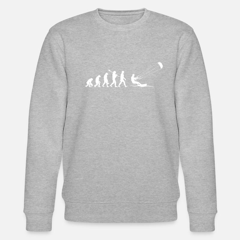 KiteSurfing Evolution, kiteboarding - Stanley/Stella Unisex Bio-Sweatshirt CHANGER  - Grau meliert