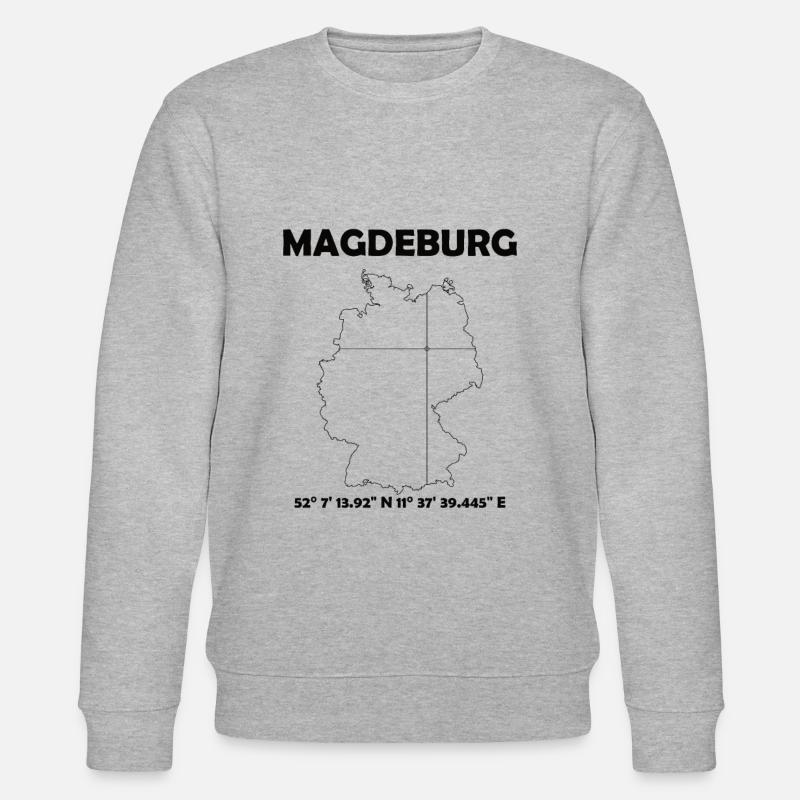 Magdeburg Map - Stanley/Stella CHANGER Unisex Organic Sweatshirt - heather grey