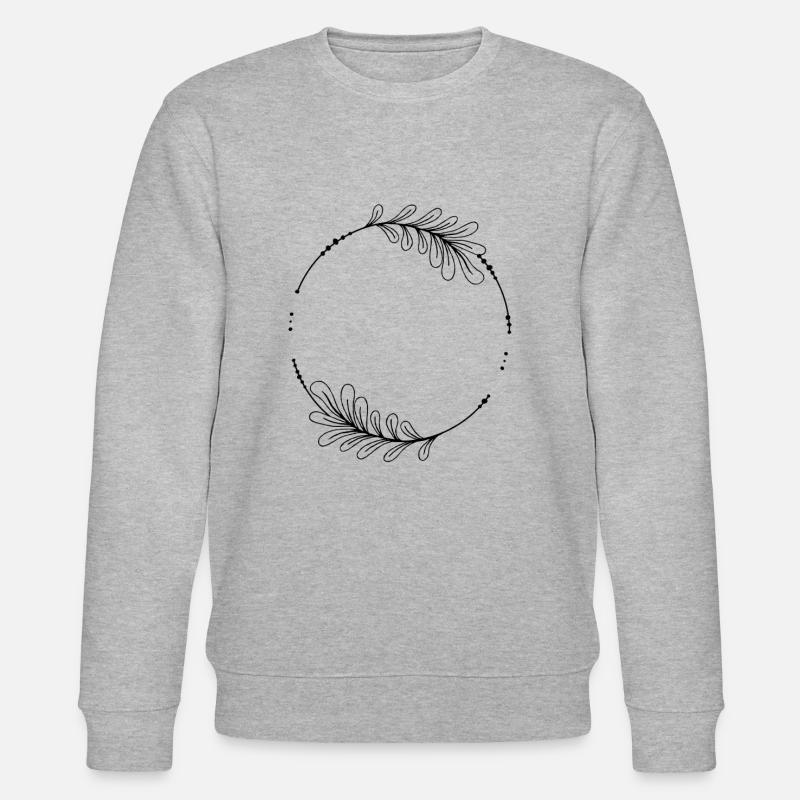 Cadre circulaire noir avec feuilles - Sweat bio CHANGER Stanley/Stella Unisexe - gris chiné