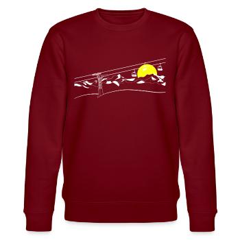Mountain railway - Stanley/Stella CHANGER Unisex Organic Sweatshirt - burgundy - Front - Nik (191cm) & Marisol (170cm)
