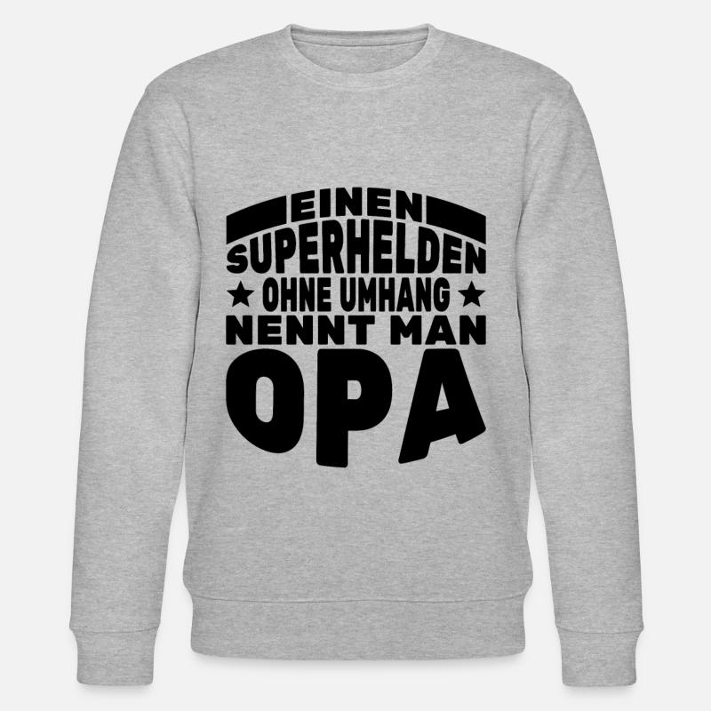 Opa Superheld Großvater Superhelden - Stanley/Stella Unisex Bio-Sweatshirt CHANGER  - Grau meliert