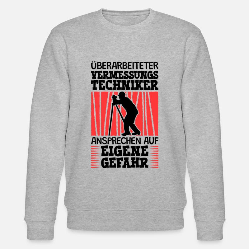 Überarbeiteter Vermessungstechniker Vermesser - Stanley/Stella Unisex Bio-Sweatshirt CHANGER  - Grau meliert