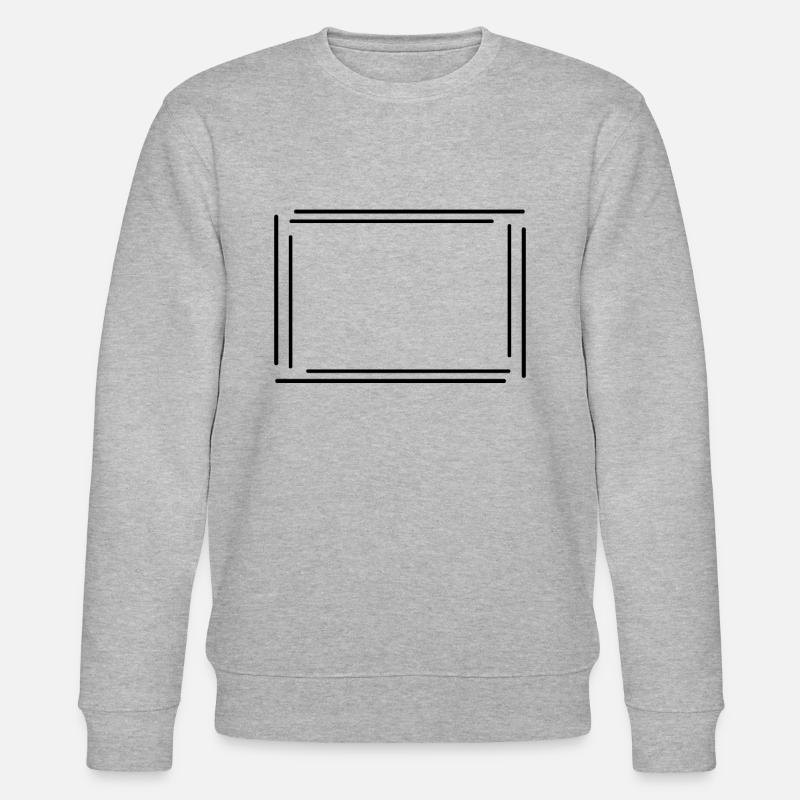 Cadre rectangulaire avec lignes noires - Sweat bio CHANGER Stanley/Stella Unisexe - gris chiné