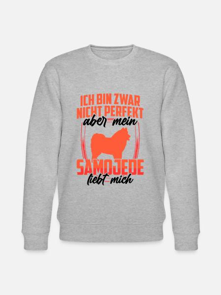 Samojede liebt mich Samojedenspitz Samojede - Stanley/Stella Unisex Bio-Sweatshirt CHANGER  - Grau meliert
