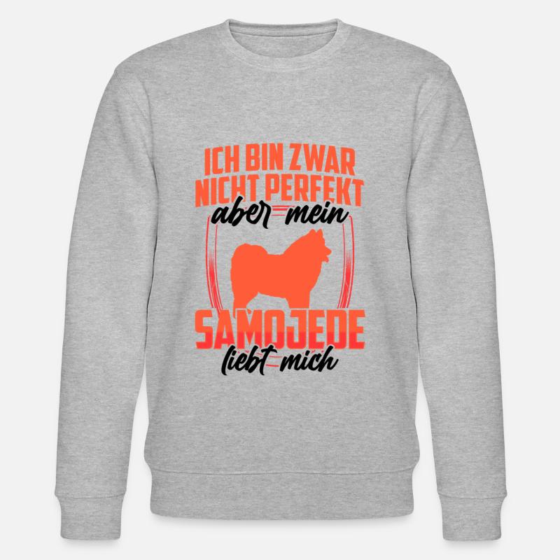 Samojede liebt mich Samojedenspitz Samojede - Stanley/Stella Unisex Bio-Sweatshirt CHANGER  - Grau meliert