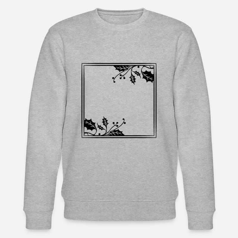 Noël Black Frame Bay Leaf - Sweat bio CHANGER Stanley/Stella Unisexe - gris chiné